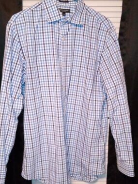 Banana Republic Men's Non-Iron Camden Fit Shirt Long Sleeve Cotton Large striped